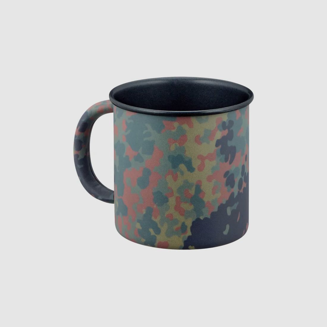 Feldbecher / Feldtasse 300 ml aus Metall mit Teflonbeschichtung - Flecktarn matt -