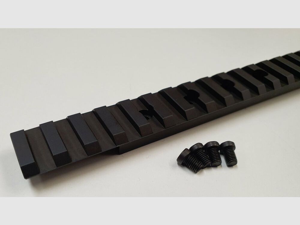 MHS Picatinny rail for BERGARA BA 13, steel, matte black blued, 210mm long, made in Germany