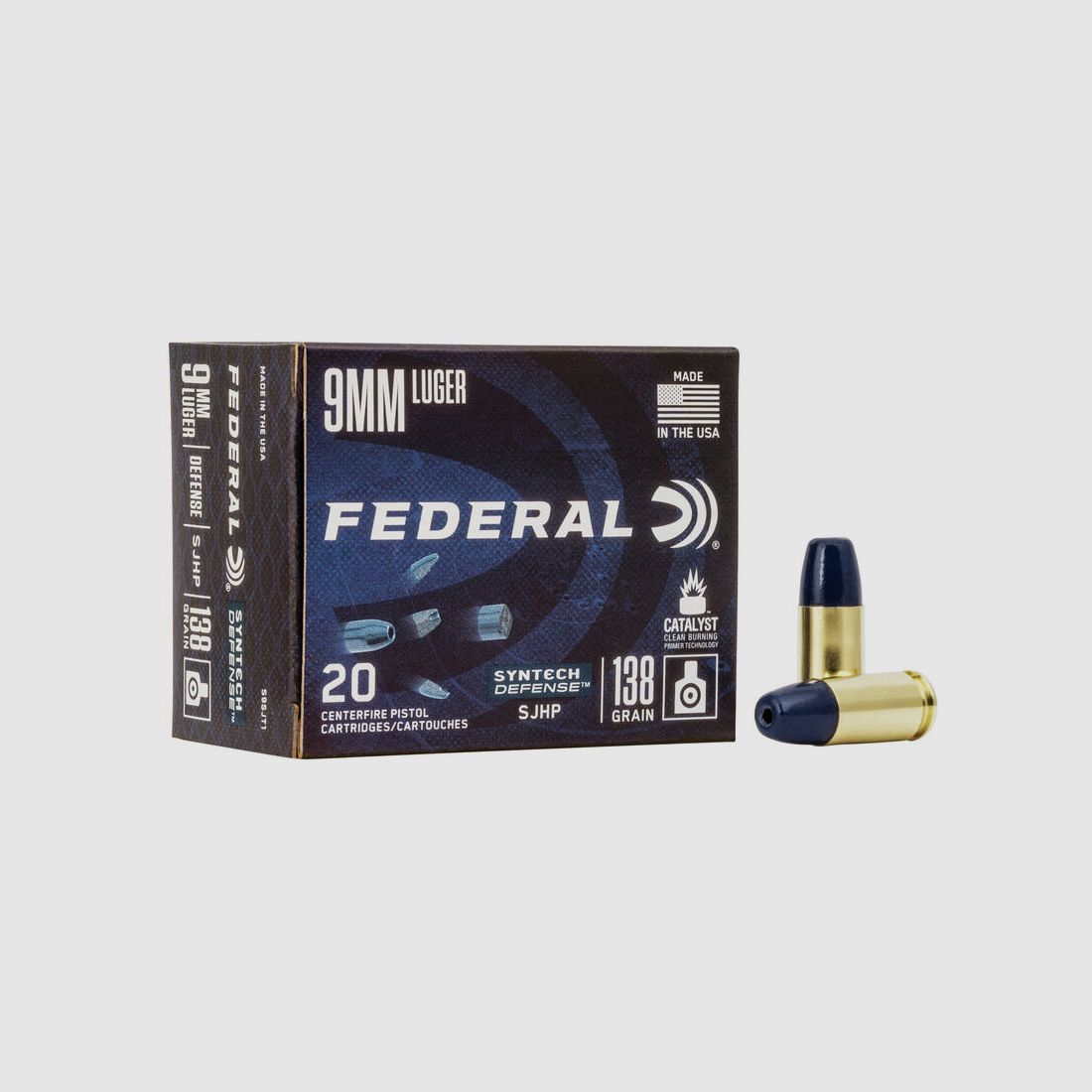 Federal Syntech Defense 9mm Luger 138GR SJHP 20 cartucce
