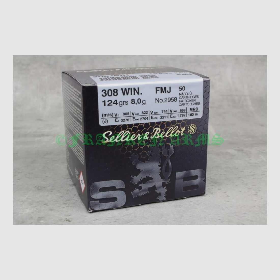 Sellier&Bellot .308 Win. FMJ 124gr. 8,0g 50 piezas precios por cantidad