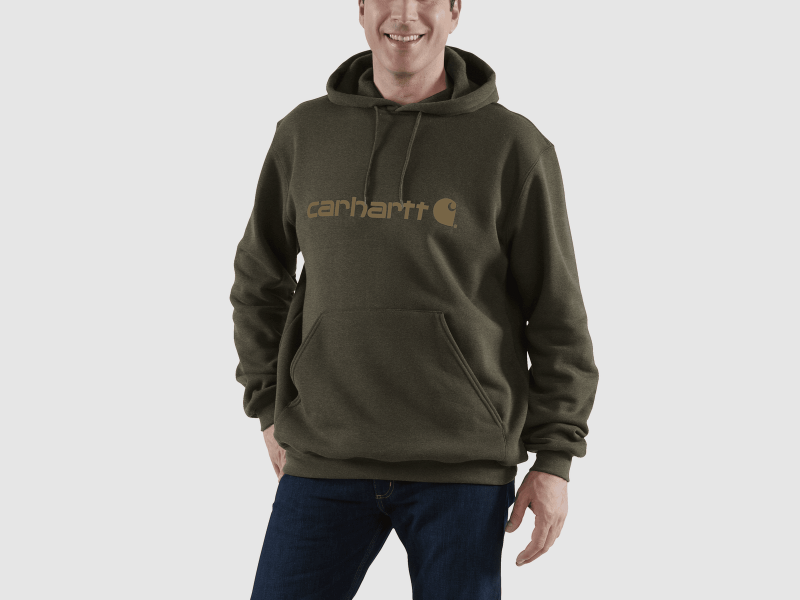 Carhartt Marquette Logo Sweatshirt Men Burnished Logs Heather S