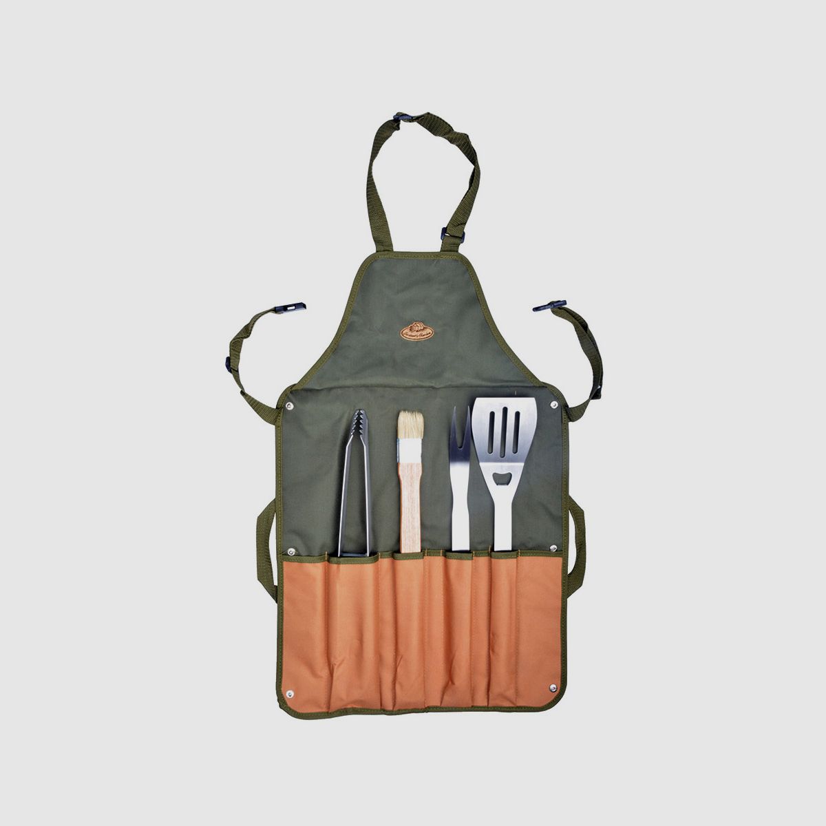 Grillschürze mit 4-teiligem Grillbesteck