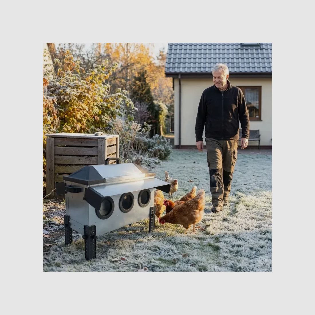 Futterstelle OLBA Robust® 18 kg mit 6 Öffnungen gegen Verschwendung, Bild 6 von 15