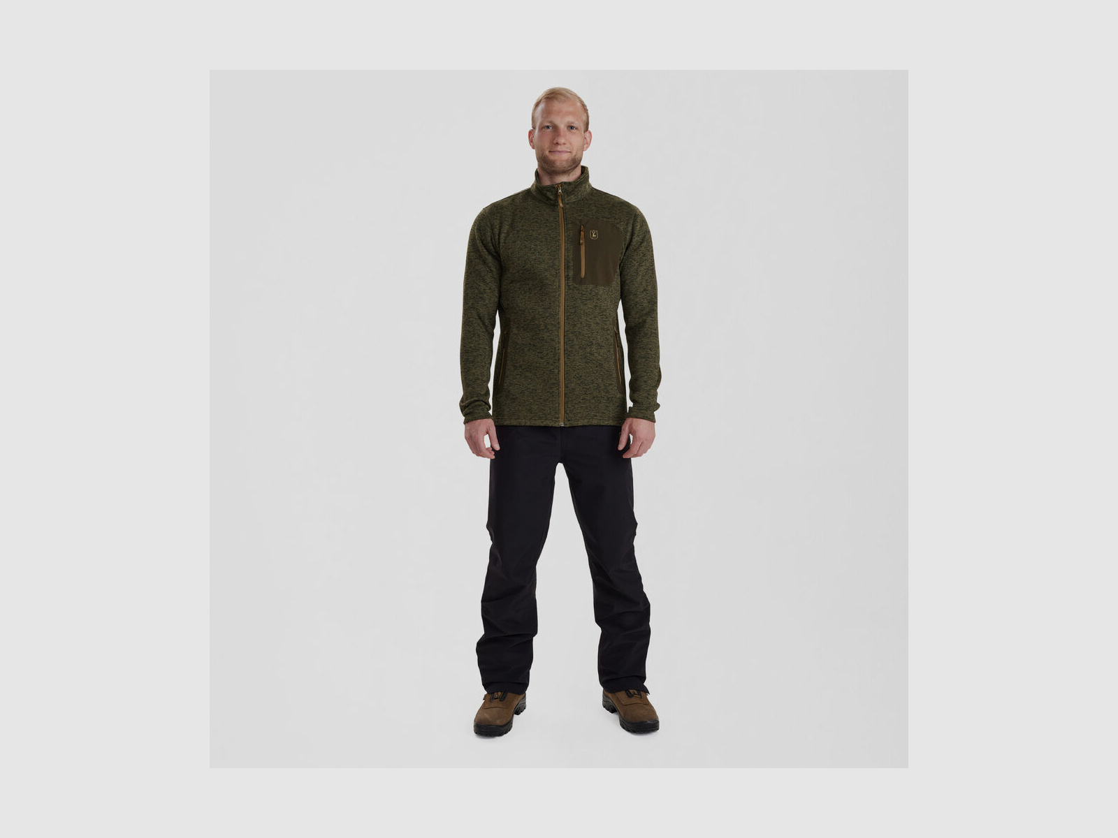 DEERHUNTER Sarek Strickjacke Olive Night melange