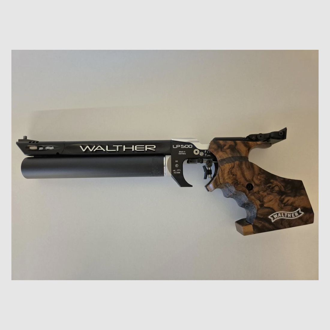 Pistola ad aria compressa Walther LP500 Expert, M-Abzug, impugnatura L destra