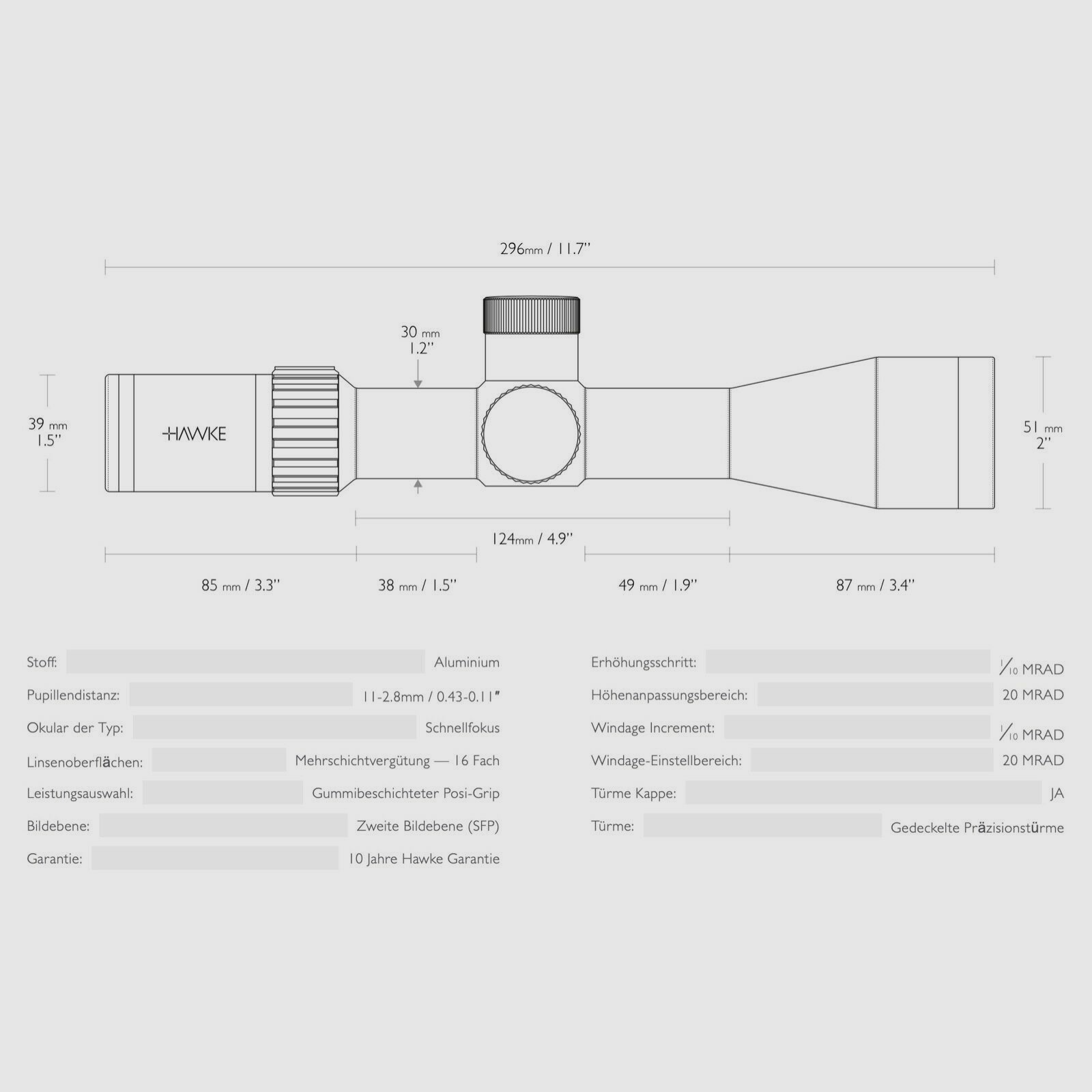 HAWKE 13210 AIRMAX 30 SF KOMPAKT 4-16×44 AMX IR Zielfernrohr