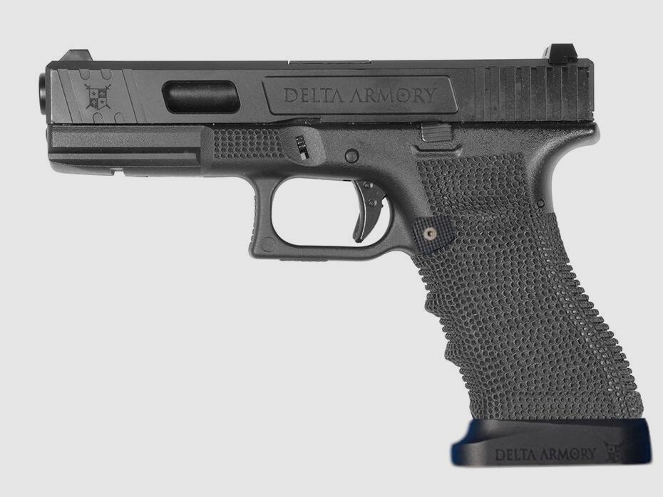 P02 GBB Airsoft Pistole mit Grip Stippling in Schwarz | Delta Armory