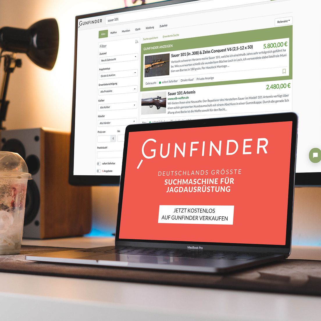 Kostenlos verkaufen: Direkt über Gunfinder