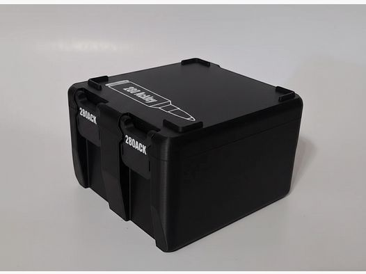 Filamelt ammunition box / 280 Ackley / 'folding / latch cover' / cartridge box, ammo box