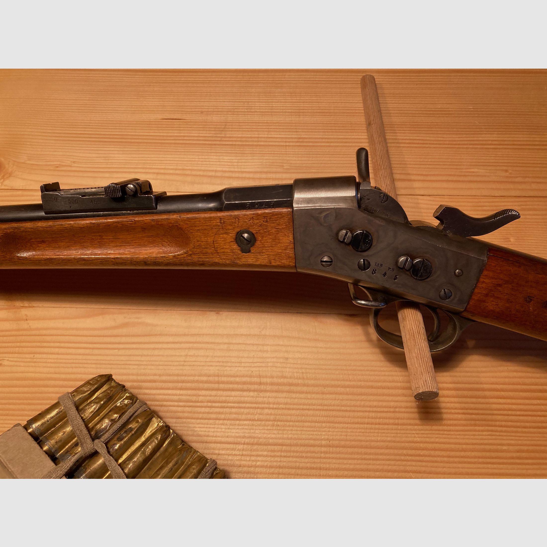 Schweden Rolling Block 8x58R Danish Krag 1872 Sammlermunition