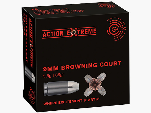 9 mm Br. Kurz Hohlspitz Action Extreme 5,5g/85grs. Geco
