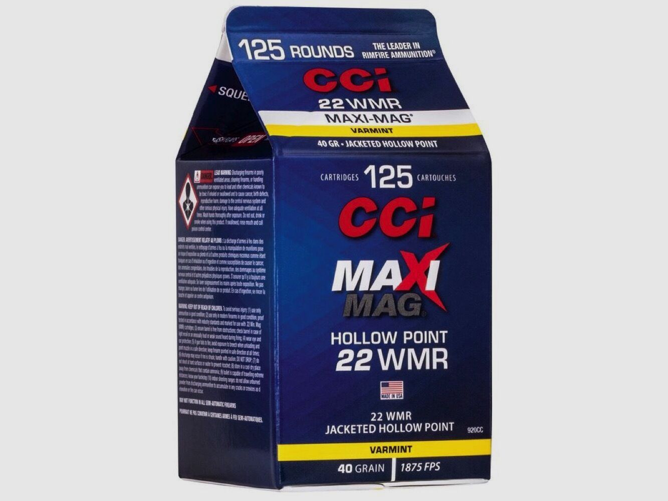 CCI Maxi-Mag JHP 40grs 125St .22wmr, afbeelding 1 van 3