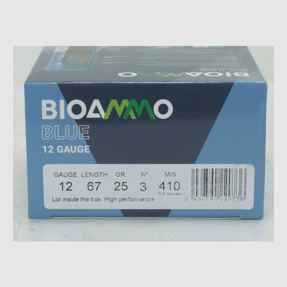 BIOAMMO Blue cartucho de perdigones cal. 12/67 – 3,50 mm, n.º 3 (PL 2) – 25 g (1 paquete de 25 unidades), imagen 3 de 4