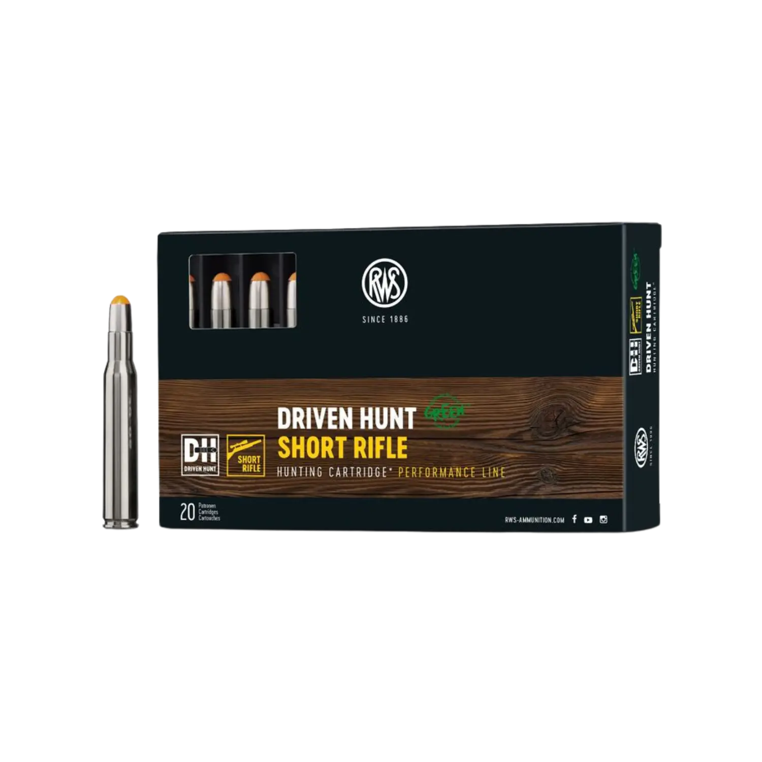 RWS .30-06 Chasse à tir vert carabine courte 150grs déformation 20 coups