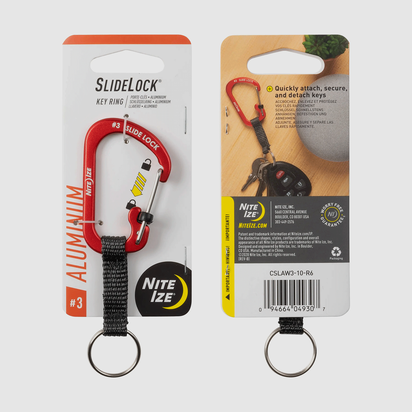 NITEIZE – PORTACHIAVI SLIDELOCK® SCHLÜSSELRING ALUMINIUM Rot, Bild 3 von 4