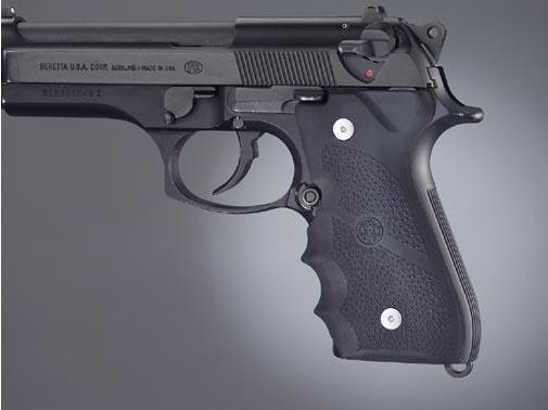 HOGUE Griffschalen f. Beretta 92/96/M9 Soft Rubber/Fingerrillen