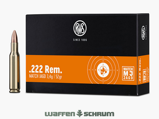 RWS Match-Jagd 3,4g - 52gr. .222Rem