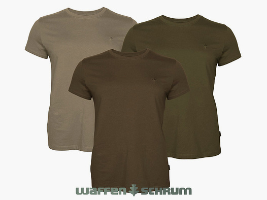 Pinewood T-Shirt 3er Pack  Green/ H.Brown/ Khaki