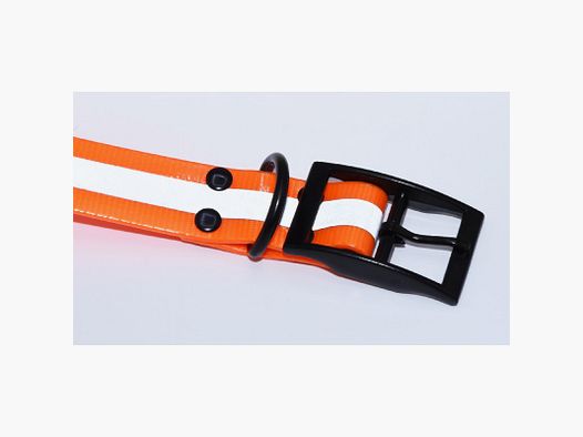 Orangenes Polyurethan-Halsband 65cm x 25mm mit reflektierendem Band