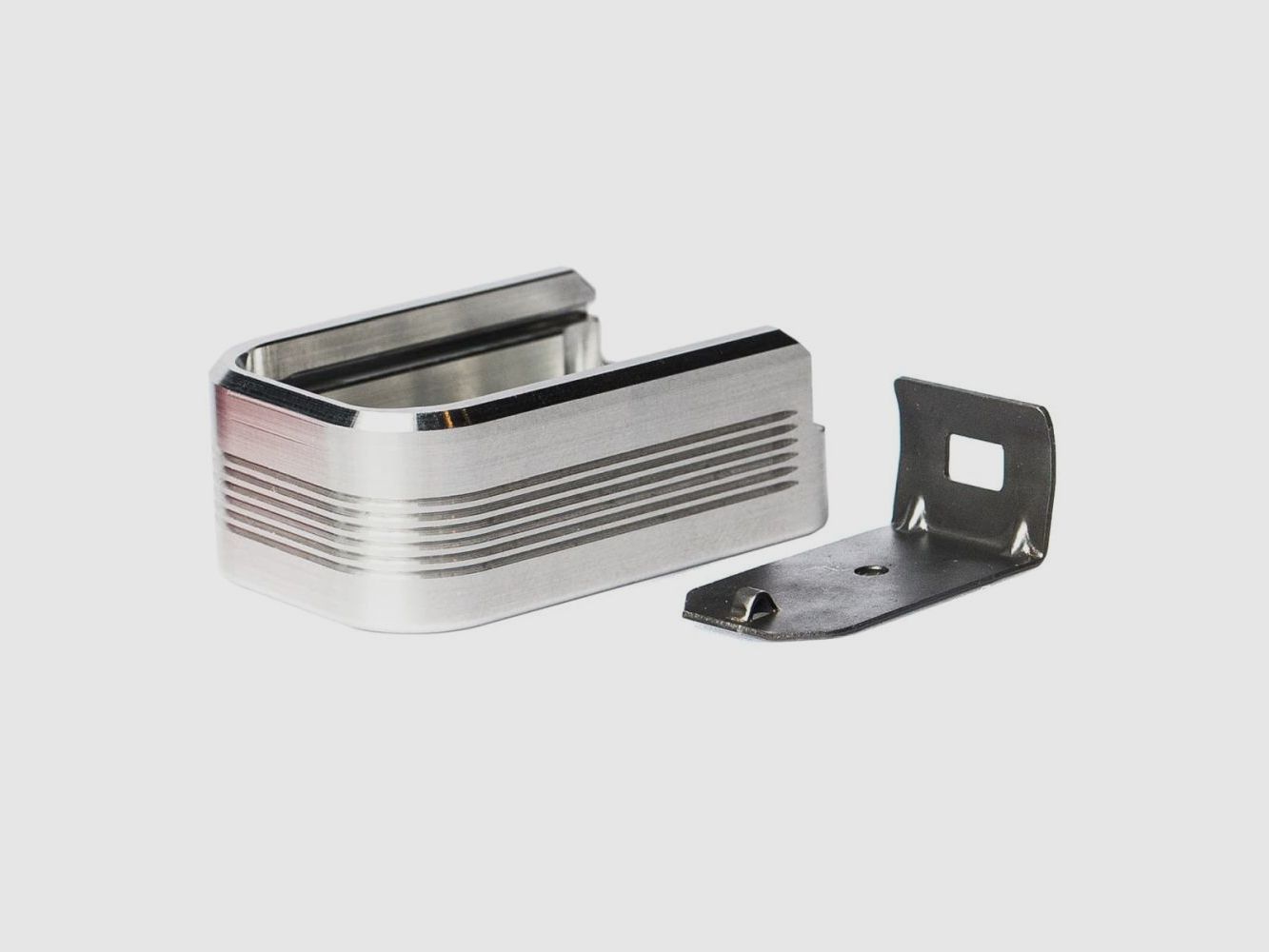 Aluminum Plus-2 set replacing plastic floorplate - Anodized Grey