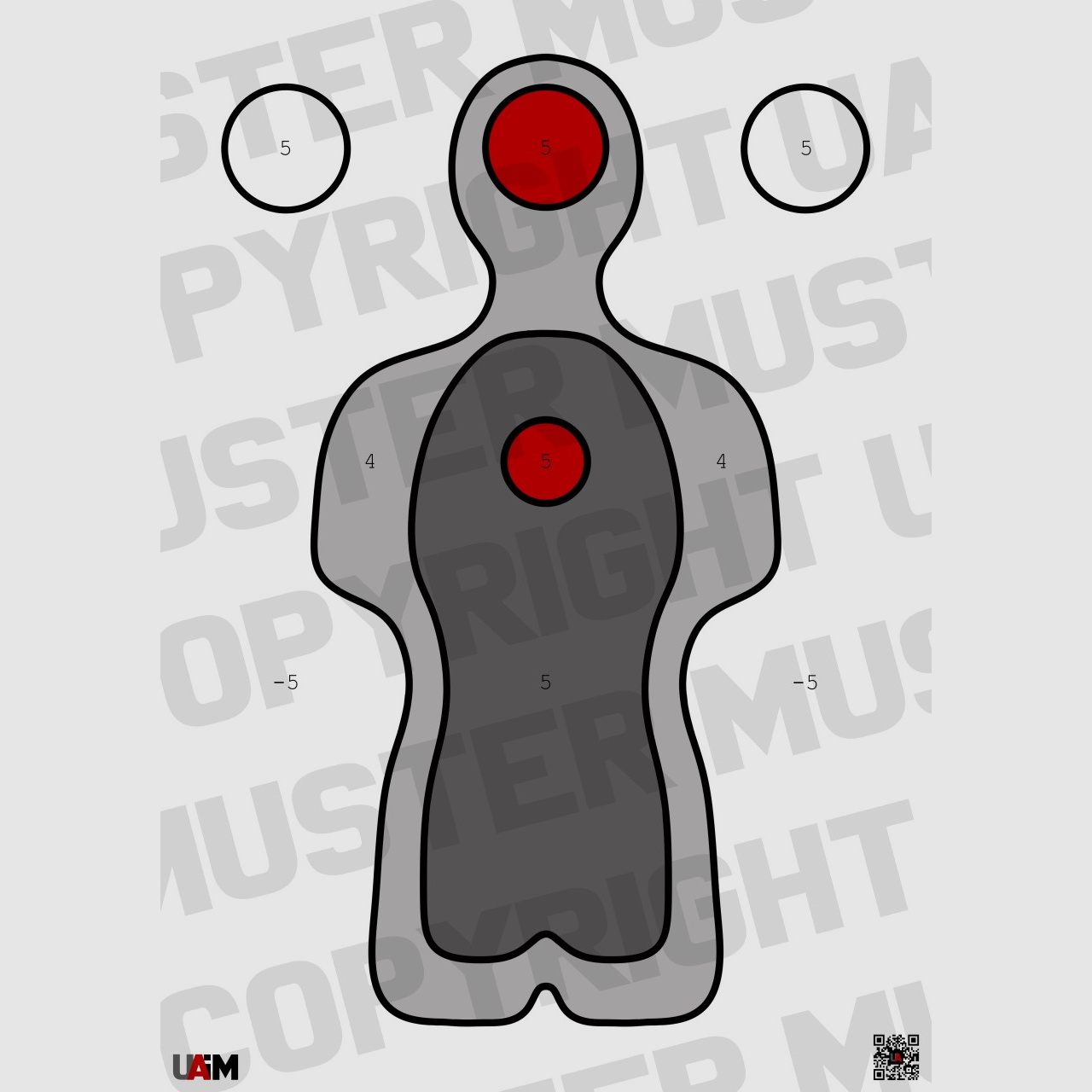 Cible silhouette DIN A1 cible de tir précise pour l'entraînement des autorités