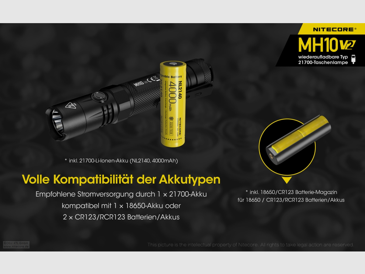 Nitecore MH10V2 Taschenlampe MH10 V2 1200 Lumen
