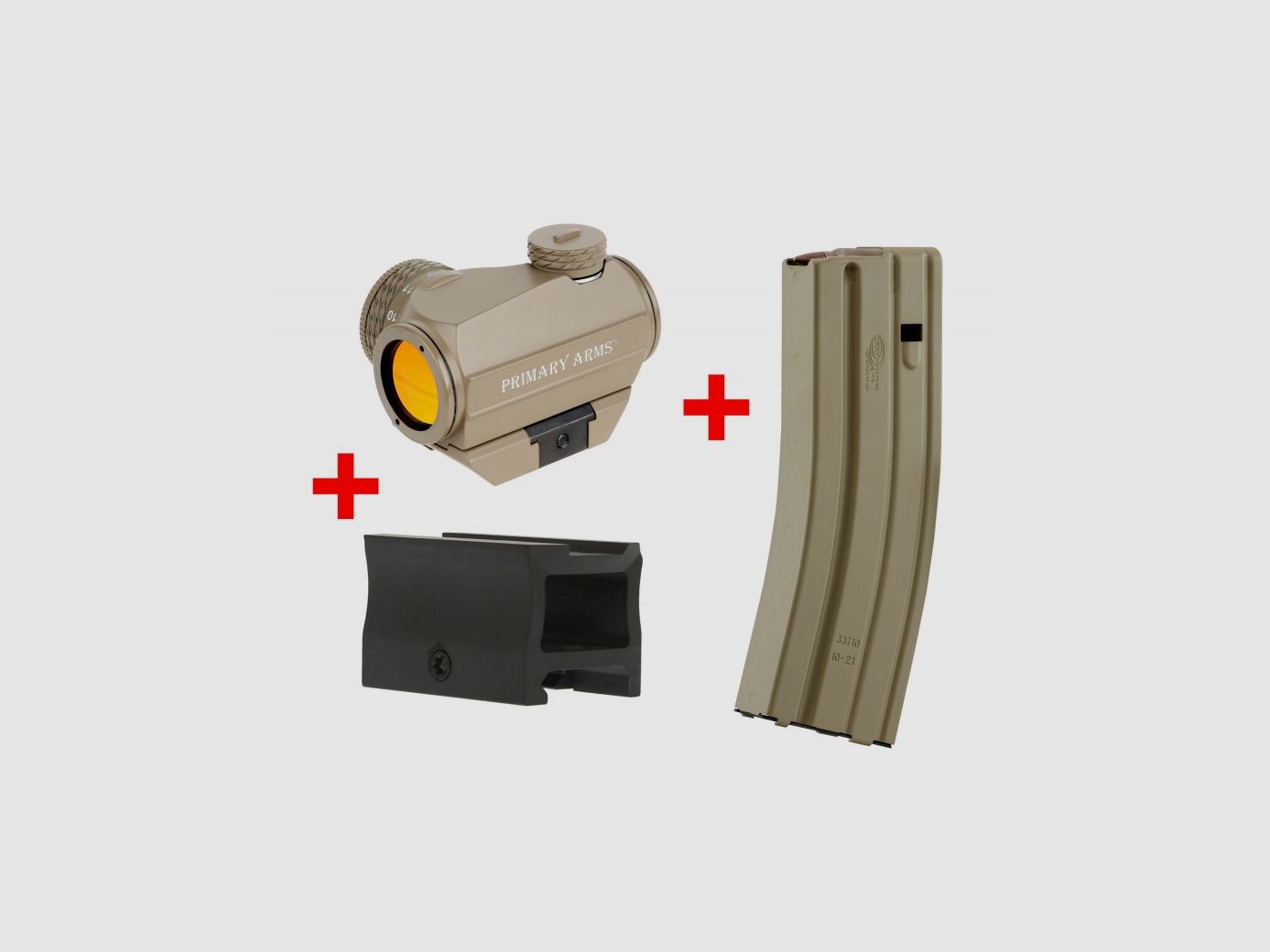 Pakket van 3 Surefeed magazines + red dot OPA12 + montage voor AR15
