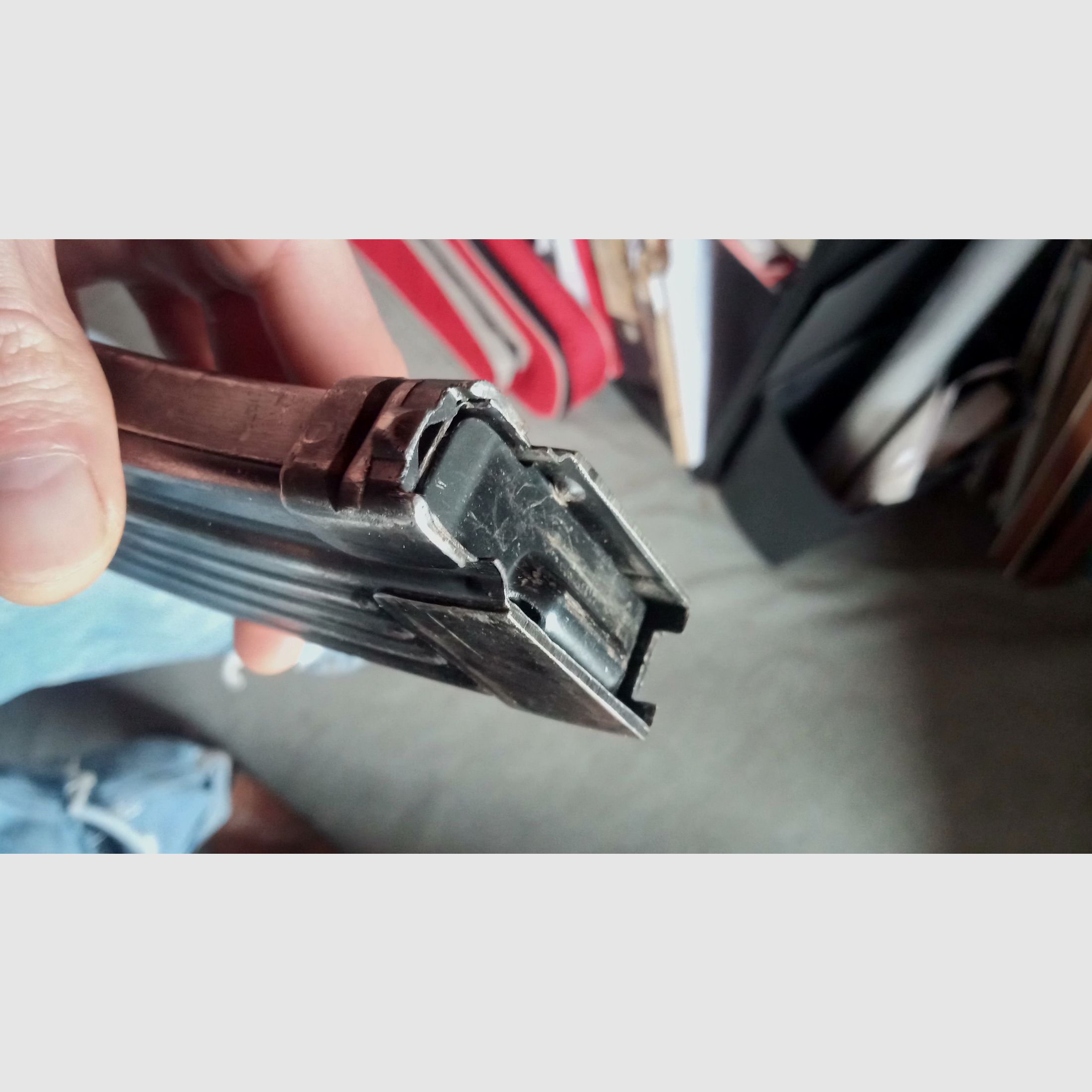 Very likely early Polish kbkg wz. 60 / AK47 steel decorative magazine (non-functional/deactivated) // KBK AKGN WZ.60 / also fits in GSG Co2 Cybergun called China-Yunker