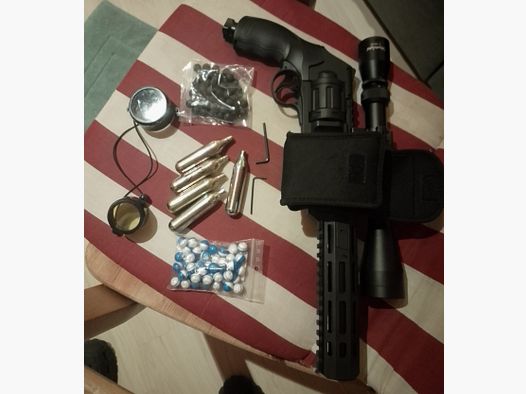 3-9x40 Zielfernrohr mira en Long T4e HDR50 Tactical Rifle Kit Punto Rojo Goma Balas RAM Paintball Marcador Cal .50 Set láser CO2 cápsulas Revólver cañón largo
