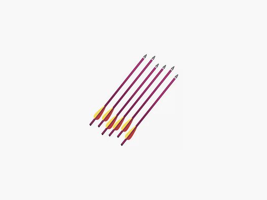 Pack of 6 red aluminum bolts for crossbow Colombi