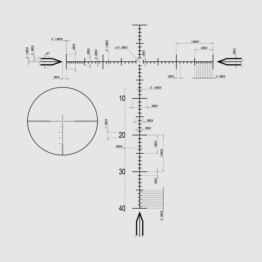 DDoptics Zielfernrohr | DDMP V10 4-40x50 | Sportschießen | MOA | tac-A.