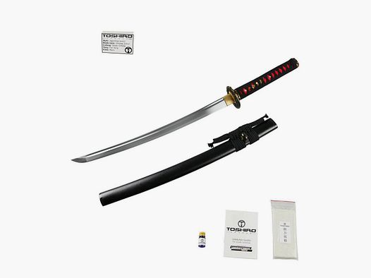 Samuraischwert Sakura Ishime Wakizashi Kohlenstoffstahl Metall scharf