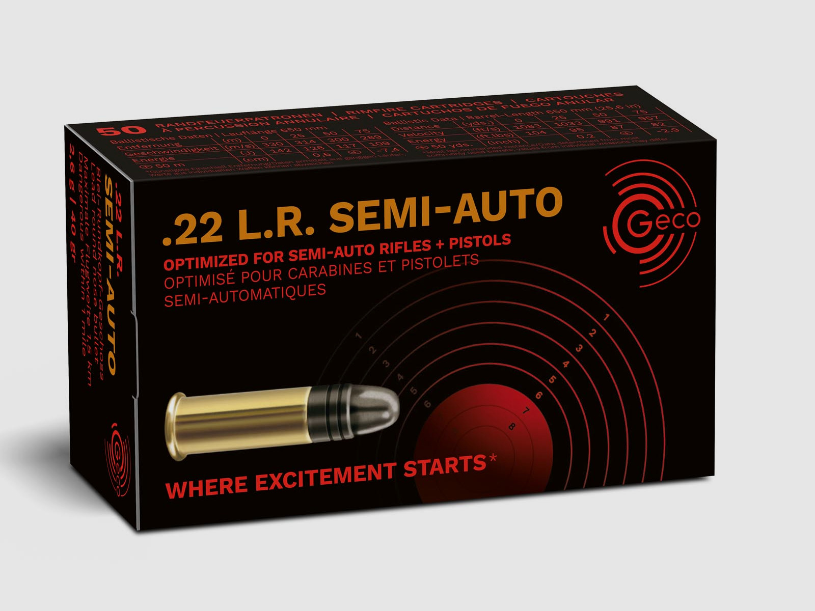 Geco .22lr Semi-Auto 2,6g - 40gr