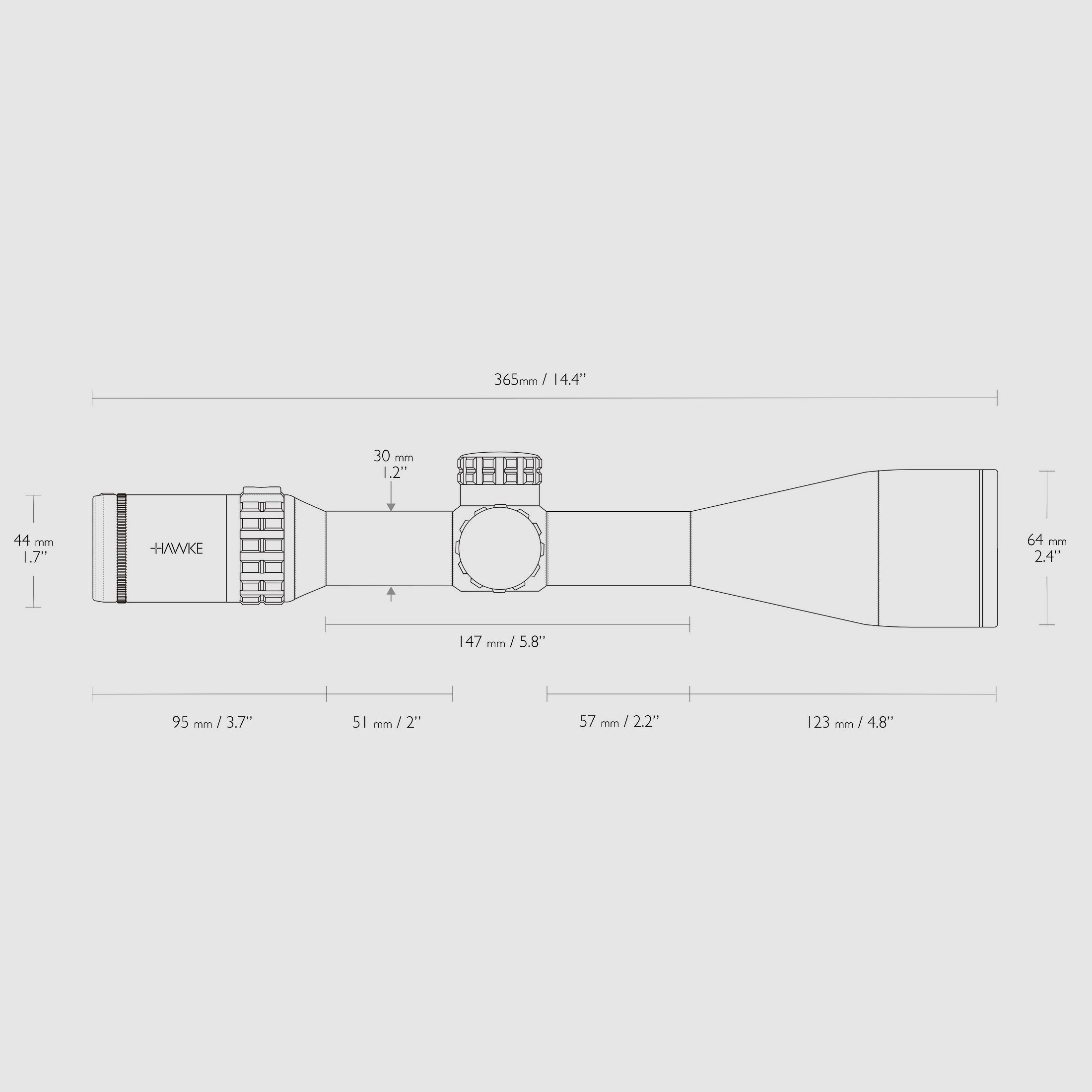 Hawke Zielfernrohr 18540 Frontier FFP 5-25×56 Mil Pro 1 Bildebene