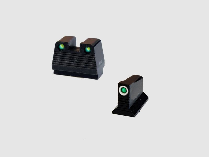 Conjunto de visores N verde/blanco Glock MOS