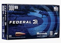Federal Varmint & Predator .308 Win. 110GR Hornady V-Max 20 cartridges