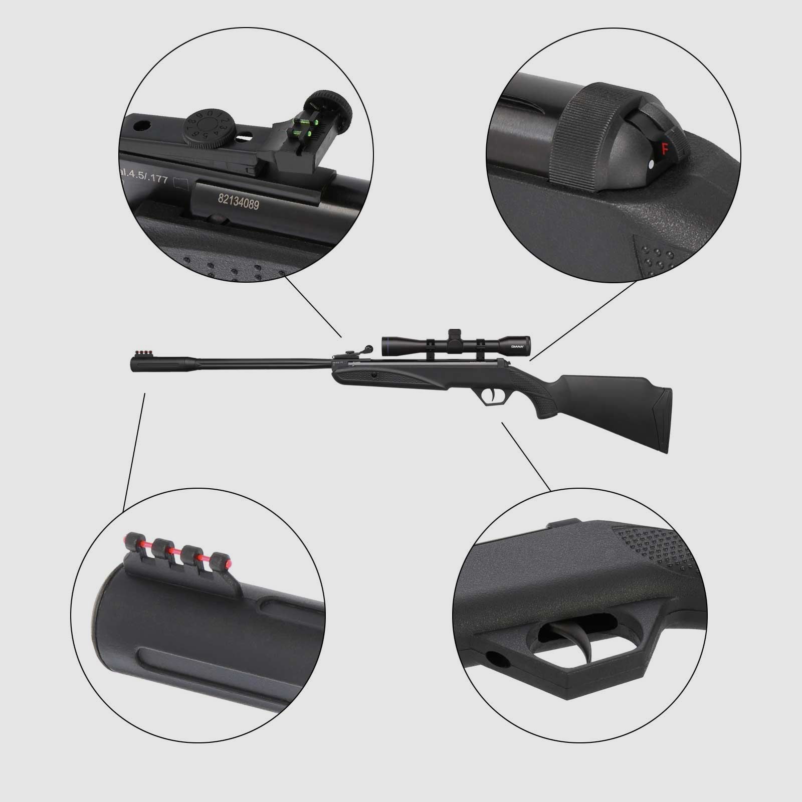 SET Diana Knicklauf Luftgewehr twenty-one FBB - Kaliber 4,5 mm Diabolo (P18) + Diana ZF 4x32