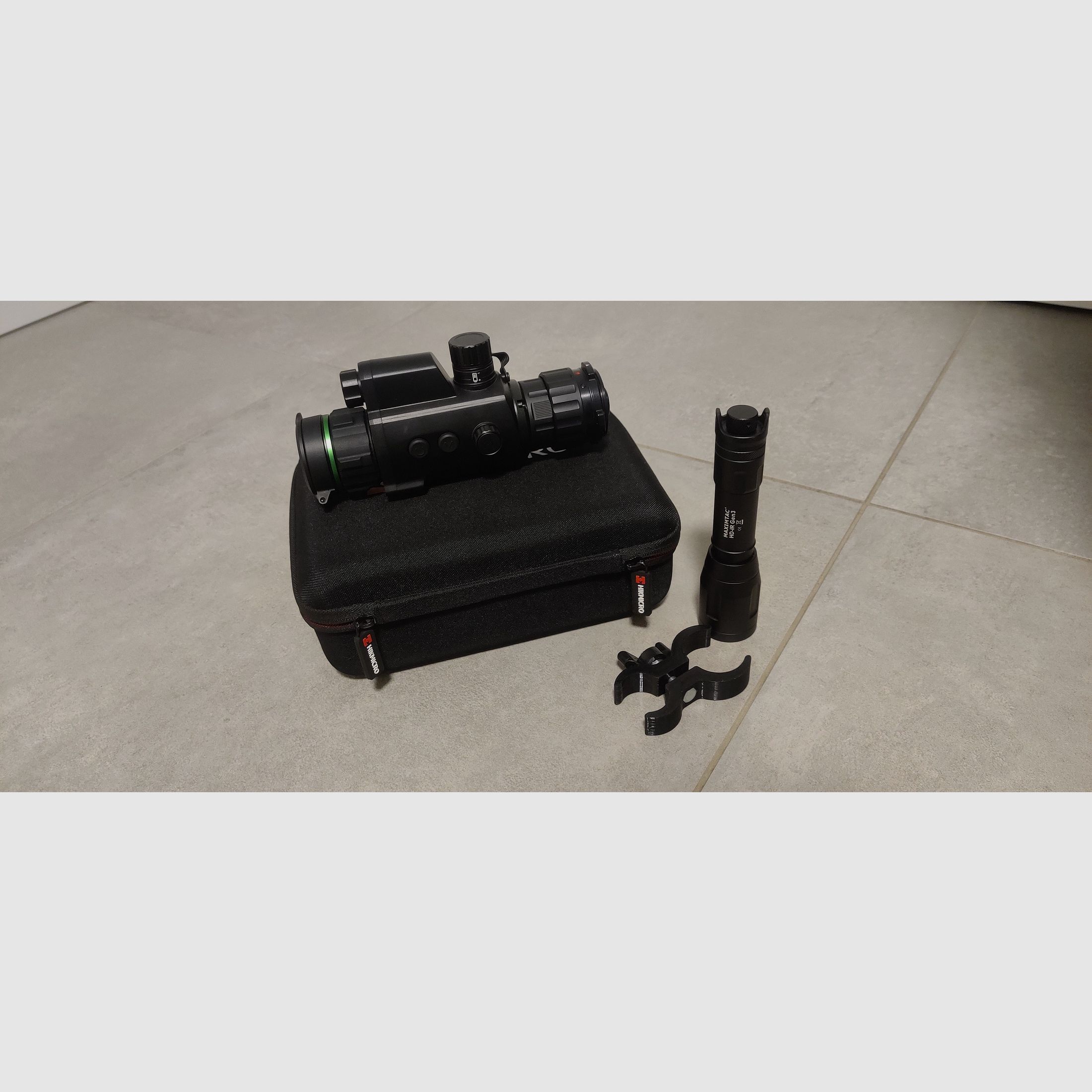 Hikmicro cheetah+ Adapter auf Rusan Multiadapter+ Rusan Multiadapter+ Maximtac IR Strahler 
