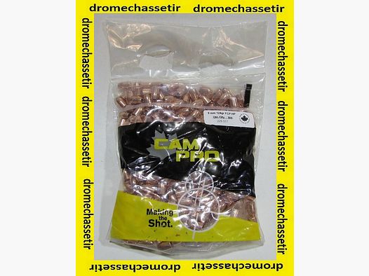 Sachet mit 500 Geschossen Cam-pro, 9mm (0.355&Prime;), 124 grains, Hollow Point
