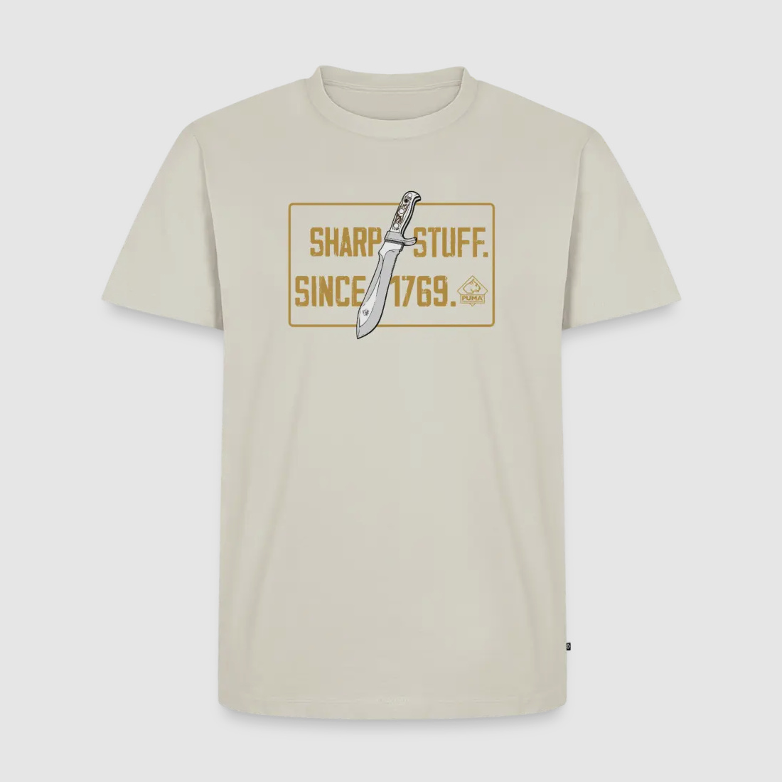 T-shirt Premium pour homme PUMA "Sharp stuff since 1769 Gold"
