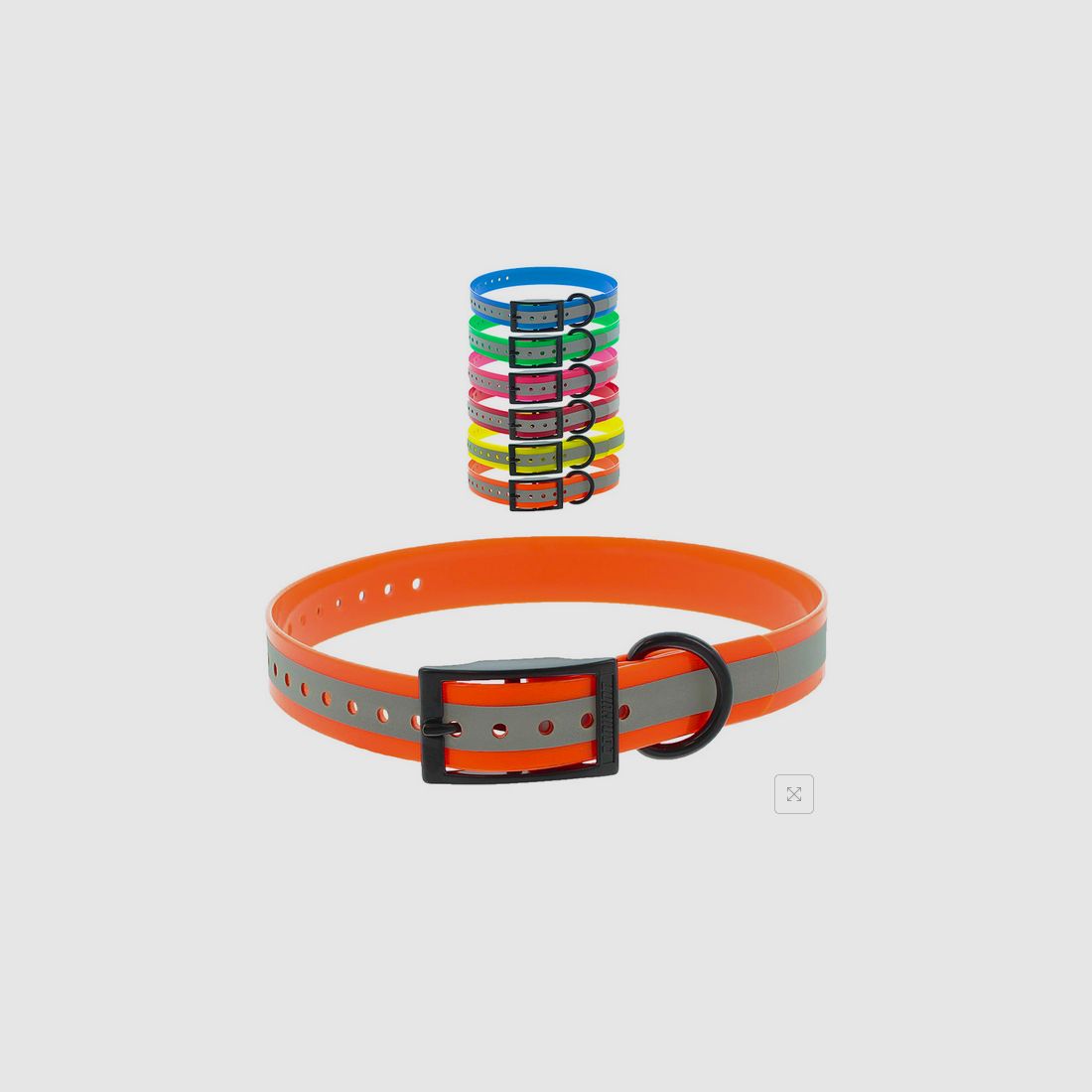 Halsband CANIHUNT XTREME PU 2.5 x 0.25 x 65 cm Doppelschlaufe REFLEKTIEREND ORANGE