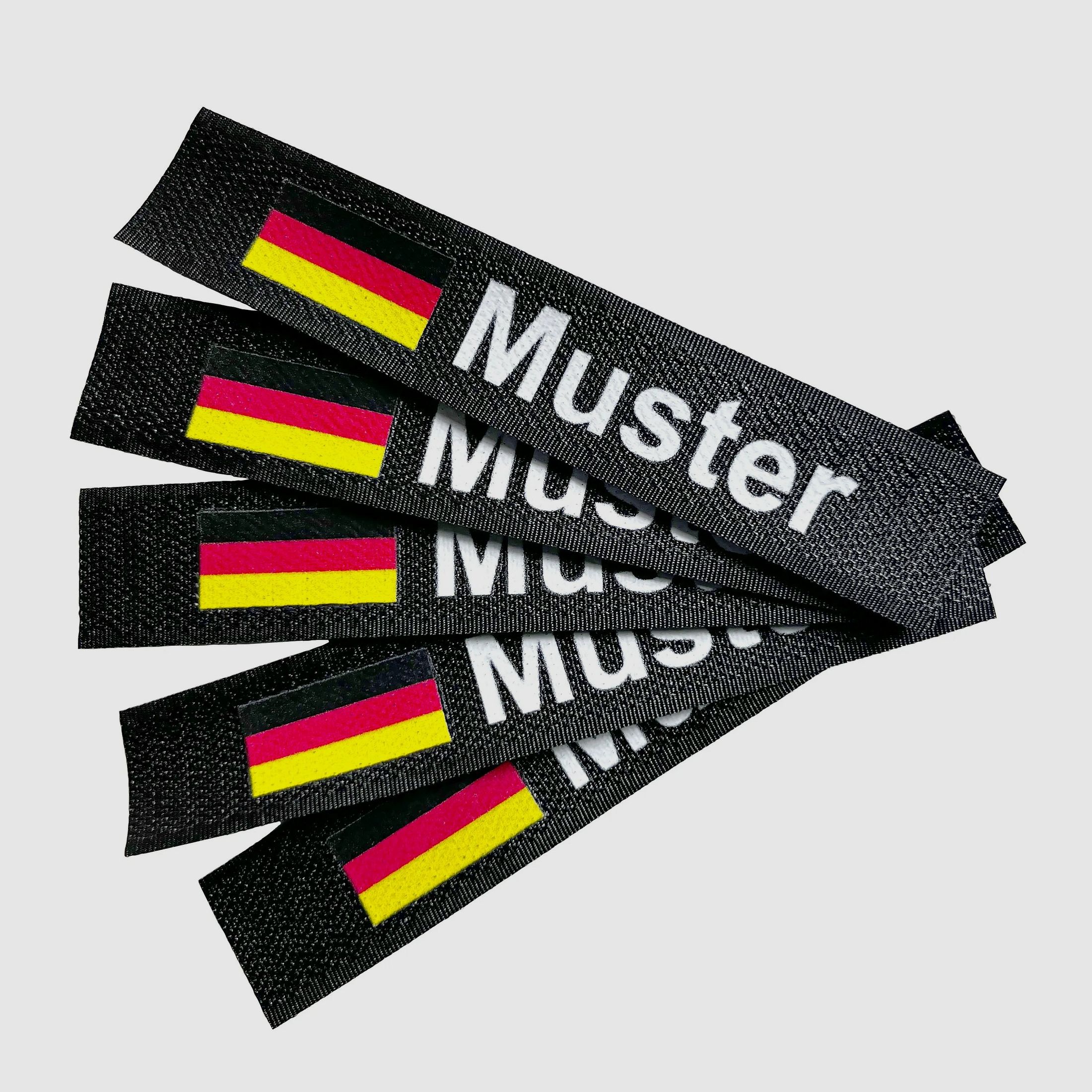 ASMC Namensbänder 5er Set mit Flagge Schwarz