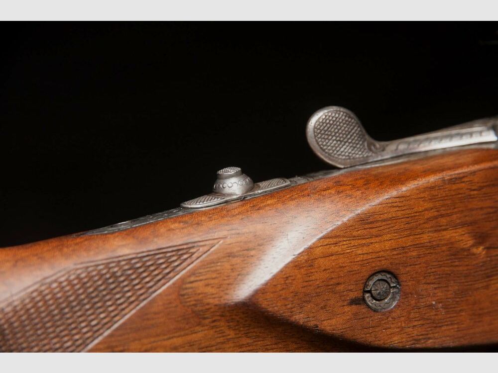 Pre-war drilling Kunz with engraving and stock magazine, year of manufacture 1936