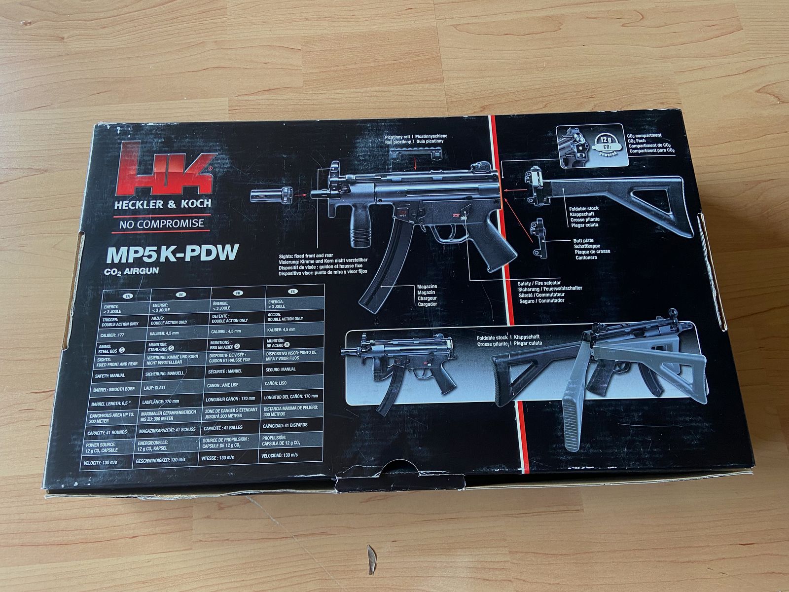 HK USP CO2 Pistole NBB + MP5 K-PDW CO2 GBB 4,5 mm Gebraucht