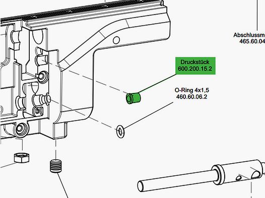 DruckstĂĽck fĂĽr CO2 Gewehr Umarex 850 M2 und Pressluftgewehr Walther Rotex RM8, Ersatzteil