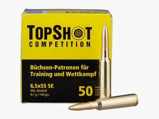 TopShot Competition Competition 6,5x55 FMJ BT 9,1 g / 140 grs. / 50 Stk