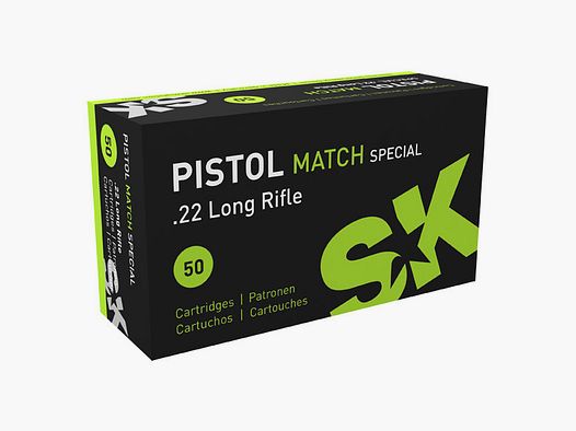 SK Pistol Match Spezial .22 LR 40GR LRN 50 Patronen