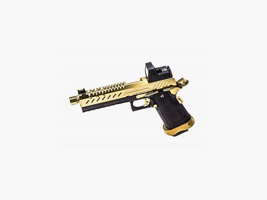 GBB Gas Replica Hi-Capa 5.1 Black / Gold 1.0J + Red Dot Sight BDS