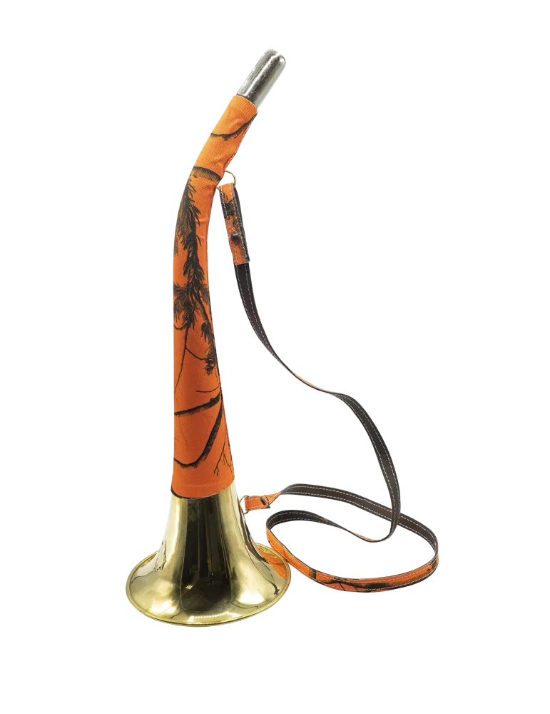 Corne Pavillon Januel aus Messing mit orangefarbenem Camouflage, 50 cm, Bild 2 von 3