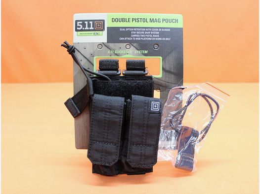 5.11 5.11 Double Pistol Bungee/Cover (56155) 019 Black magazine pouch for 2 pistol magazines